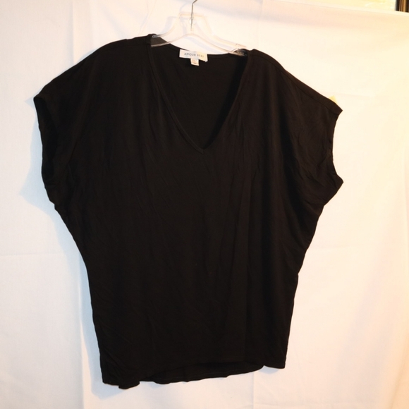 Amour Vert Black Slouchy Top Short Sleeves Top Size One Size - Picture 4 of 8
